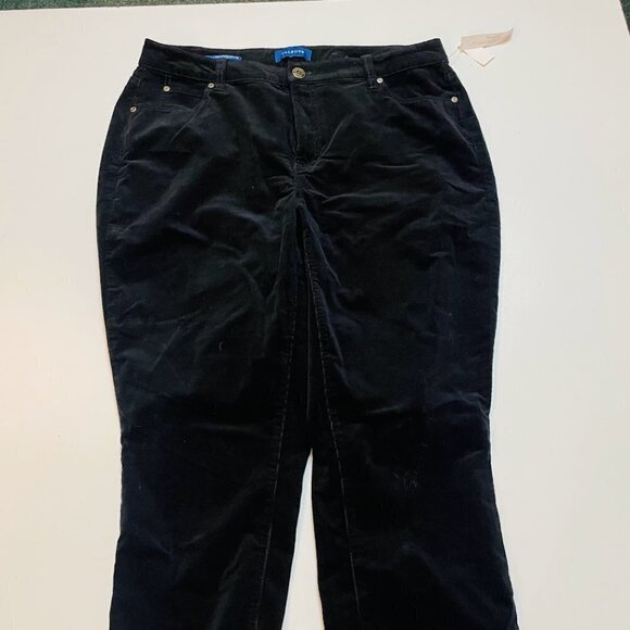 NWT Talbots Pant Trouser High Rise Straight Leg Curvy Corduroy Black Slimming - Picture 3 of 13